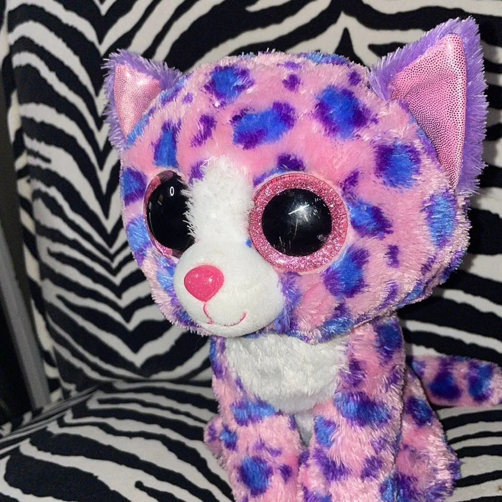 Ty Beanie Boos Buddy - Reagan The Leopard (Glitter Eyes) 9 inch Medium Plush - Picture 5 of 9
